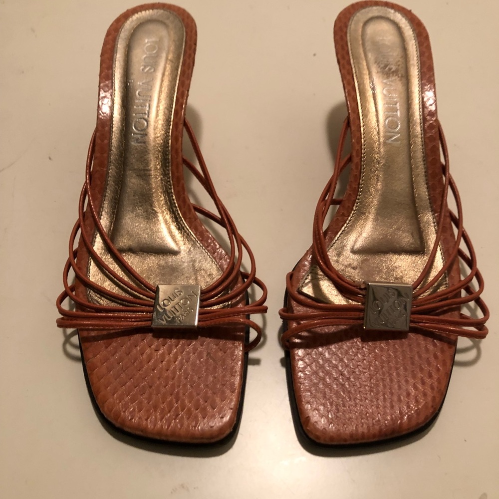 Vintage Louis Vuitton Leather Slingback Heels